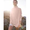 imageANRABESS Women Quarter Zip Oversized Casual Loose Rib Knit Cozy Pullover Sweaters Top 2025 Fall Fashion Outfits ClothesKhaki  Peach Brown
