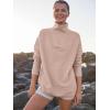 imageANRABESS Women Quarter Zip Oversized Casual Loose Rib Knit Cozy Pullover Sweaters Top 2025 Fall Fashion Outfits ClothesKhaki  Peach Brown