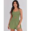 imageANRABESS Women Rompers Running Exercise Workout Set One Piece Jumpsuits Gym Yoga Outfits 2025 Summer Active Wear ClothesArmy Green