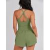 imageANRABESS Women Rompers Running Exercise Workout Set One Piece Jumpsuits Gym Yoga Outfits 2025 Summer Active Wear ClothesArmy Green