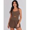 imageANRABESS Women Rompers Running Exercise Workout Set One Piece Jumpsuits Gym Yoga Outfits 2025 Summer Active Wear ClothesCoffee