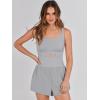imageANRABESS Women Rompers Running Exercise Workout Set One Piece Jumpsuits Gym Yoga Outfits 2025 Summer Active Wear ClothesLight Grey