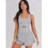 imageANRABESS Women Rompers Running Exercise Workout Set One Piece Jumpsuits Gym Yoga Outfits 2025 Summer Active Wear ClothesLight Grey