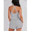 imageANRABESS Women Rompers Running Exercise Workout Set One Piece Jumpsuits Gym Yoga Outfits 2025 Summer Active Wear ClothesLight Grey