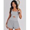 imageANRABESS Women Rompers Running Exercise Workout Set One Piece Jumpsuits Gym Yoga Outfits 2025 Summer Active Wear ClothesLight Grey
