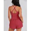 imageANRABESS Women Rompers Running Exercise Workout Set One Piece Jumpsuits Gym Yoga Outfits 2025 Summer Active Wear ClothesRed