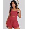 imageANRABESS Women Rompers Running Exercise Workout Set One Piece Jumpsuits Gym Yoga Outfits 2025 Summer Active Wear ClothesRed