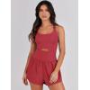 imageANRABESS Women Rompers Running Exercise Workout Set One Piece Jumpsuits Gym Yoga Outfits 2025 Summer Active Wear ClothesRed