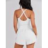 imageANRABESS Women Rompers Running Exercise Workout Set One Piece Jumpsuits Gym Yoga Outfits 2025 Summer Active Wear ClothesWhite