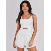 imageANRABESS Women Rompers Running Exercise Workout Set One Piece Jumpsuits Gym Yoga Outfits 2025 Summer Active Wear ClothesWhite