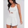 imageANRABESS Women Rompers Running Exercise Workout Set One Piece Jumpsuits Gym Yoga Outfits 2025 Summer Active Wear ClothesWhite