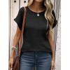 imageANRABESS Women Shirts Summer Sweaters Regular Fit Short Sleeve Tunic Tops 2025 Dressy Casual Business BlousesBlack