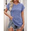 imageANRABESS Women Shirts Summer Sweaters Regular Fit Short Sleeve Tunic Tops 2025 Dressy Casual Business BlousesBlue