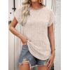 imageANRABESS Women Shirts Summer Sweaters Regular Fit Short Sleeve Tunic Tops 2025 Dressy Casual Business BlousesLight Khaki
