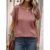 imageANRABESS Women Shirts Summer Sweaters Regular Fit Short Sleeve Tunic Tops 2025 Dressy Casual Business BlousesRust Orange