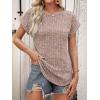 imageANRABESS Women Shirts Summer Sweaters Regular Fit Short Sleeve Tunic Tops 2025 Dressy Casual Business BlousesTan