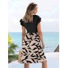 imageANRABESS Women Summer Casual 2025 Ruffle Sleeveless V Neck Short Sundress Flowy Aline Cute Beach Mini Dress with PocketsBeige Black Leaf