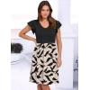 imageANRABESS Women Summer Casual 2025 Ruffle Sleeveless V Neck Short Sundress Flowy Aline Cute Beach Mini Dress with PocketsBeige Black Leaf