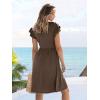 imageANRABESS Women Summer Casual 2025 Ruffle Sleeveless V Neck Short Sundress Flowy Aline Cute Beach Mini Dress with PocketsCoffee