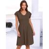 imageANRABESS Women Summer Casual 2025 Ruffle Sleeveless V Neck Short Sundress Flowy Aline Cute Beach Mini Dress with PocketsCoffee
