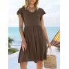 imageANRABESS Women Summer Casual 2025 Ruffle Sleeveless V Neck Short Sundress Flowy Aline Cute Beach Mini Dress with PocketsCoffee