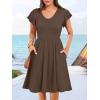 imageANRABESS Women Summer Casual 2025 Ruffle Sleeveless V Neck Short Sundress Flowy Aline Cute Beach Mini Dress with PocketsCoffee