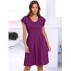 imageANRABESS Women Summer Casual 2025 Ruffle Sleeveless V Neck Short Sundress Flowy Aline Cute Beach Mini Dress with PocketsDeep Purple