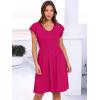 imageANRABESS Women Summer Casual 2025 Ruffle Sleeveless V Neck Short Sundress Flowy Aline Cute Beach Mini Dress with PocketsHot Pink