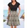 imageANRABESS Women Summer Casual 2025 Ruffle Sleeveless V Neck Short Sundress Flowy Aline Cute Beach Mini Dress with PocketsKhaki Patterned