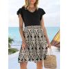 imageANRABESS Women Summer Casual 2025 Ruffle Sleeveless V Neck Short Sundress Flowy Aline Cute Beach Mini Dress with PocketsKhaki Patterned