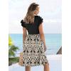 imageANRABESS Women Summer Casual 2025 Ruffle Sleeveless V Neck Short Sundress Flowy Aline Cute Beach Mini Dress with PocketsKhaki Patterned