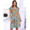 imageANRABESS Women Summer Casual 2025 Ruffle Sleeveless V Neck Short Sundress Flowy Aline Cute Beach Mini Dress with PocketsOrange Blue Patterned