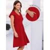 imageANRABESS Women Summer Casual 2025 Ruffle Sleeveless V Neck Short Sundress Flowy Aline Cute Beach Mini Dress with PocketsRed