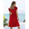 imageANRABESS Women Summer Casual 2025 Ruffle Sleeveless V Neck Short Sundress Flowy Aline Cute Beach Mini Dress with PocketsRed