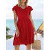 imageANRABESS Women Summer Casual 2025 Ruffle Sleeveless V Neck Short Sundress Flowy Aline Cute Beach Mini Dress with PocketsRed