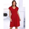imageANRABESS Women Summer Casual 2025 Ruffle Sleeveless V Neck Short Sundress Flowy Aline Cute Beach Mini Dress with PocketsRed