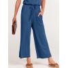 imageANRABESS Women Summer Casual Short Sleeve V Neck Elastic Waist Wide Leg Cropped Pants Jumpsuits Rompers with Pockets00blue
