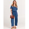 imageANRABESS Women Summer Casual Short Sleeve V Neck Elastic Waist Wide Leg Cropped Pants Jumpsuits Rompers with Pockets00blue