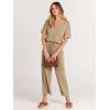 imageANRABESS Women Summer Casual Short Sleeve V Neck Elastic Waist Wide Leg Cropped Pants Jumpsuits Rompers with Pockets00khaki