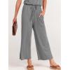 imageANRABESS Women Summer Casual Short Sleeve V Neck Elastic Waist Wide Leg Cropped Pants Jumpsuits Rompers with Pockets01dark Gray