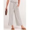 imageANRABESS Women Summer Casual Short Sleeve V Neck Elastic Waist Wide Leg Cropped Pants Jumpsuits Rompers with Pockets02light Gray