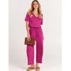 imageANRABESS Women Summer Casual Short Sleeve V Neck Elastic Waist Wide Leg Cropped Pants Jumpsuits Rompers with Pockets02rose