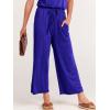 imageANRABESS Women Summer Casual Short Sleeve V Neck Elastic Waist Wide Leg Cropped Pants Jumpsuits Rompers with Pockets02royal Blue