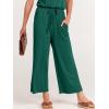 imageANRABESS Women Summer Casual Short Sleeve V Neck Elastic Waist Wide Leg Cropped Pants Jumpsuits Rompers with Pockets03deep Green