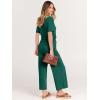 imageANRABESS Women Summer Casual Short Sleeve V Neck Elastic Waist Wide Leg Cropped Pants Jumpsuits Rompers with Pockets03deep Green