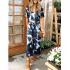 imageANRABESS Women Summer Casual Short Sleeve V Neck Elastic Waist Wide Leg Cropped Pants Jumpsuits Rompers with Pockets04tie Dye Navy