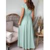 imageANRABESS Women Summer Deep V Neck Short Sleeve Dresses Slit Elegant Wedding Guest Formal Cocktail Evening Maxi Long DressLight Blue
