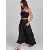 imageANRABESS Women Summer Maxi Skirt Elastic High Waist Flowy Boho Casual Tiered Aline Long Beach Skirts 2025 Trendy OutfitsBlack