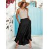 imageANRABESS Women Summer Maxi Skirt Elastic High Waist Flowy Boho Casual Tiered Aline Long Beach Skirts 2025 Trendy OutfitsBlack