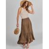 imageANRABESS Women Summer Maxi Skirt Elastic High Waist Flowy Boho Casual Tiered Aline Long Beach Skirts 2025 Trendy OutfitsCoffee